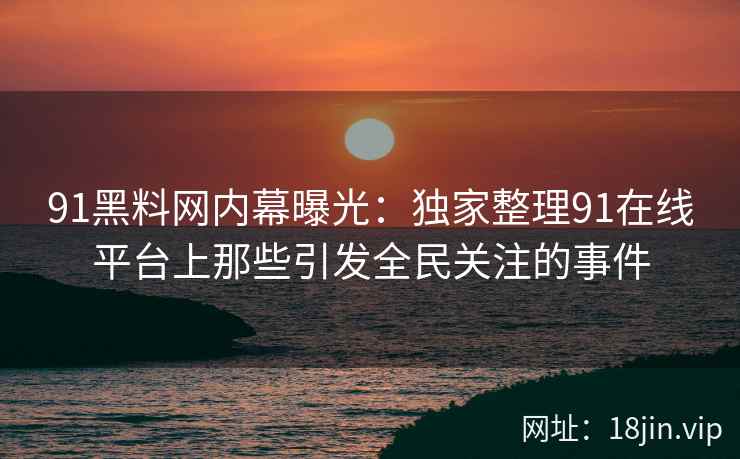91黑料网内幕曝光：独家整理91在线平台上那些引发全民关注的事件  第2张