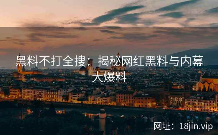 黑料不打全搜：揭秘网红黑料与内幕大爆料  第2张