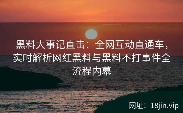 黑料大事记直击：全网互动直通车，实时解析网红黑料与黑料不打事件全流程内幕  第2张