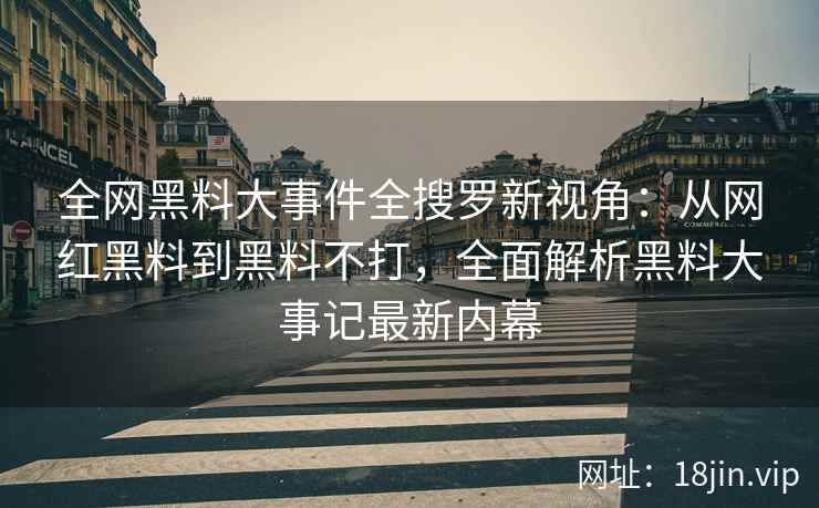 全网黑料大事件全搜罗新视角：从网红黑料到黑料不打，全面解析黑料大事记最新内幕  第2张